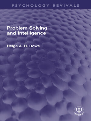 cover image of Problem Solving and Intelligence